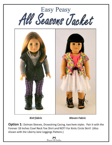 Forever 18 Inches 18 Inch Modern Easy Peasy All Season Jacket 18" Doll Clothes Pixie Faire