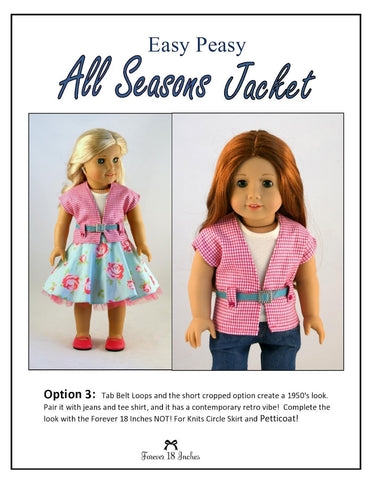 Forever 18 Inches 18 Inch Modern Easy Peasy All Season Jacket 18" Doll Clothes Pixie Faire