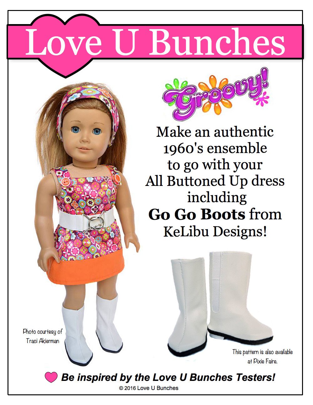 Love U Bunches 18 Inch Modern All Buttoned Up 18" Doll Clothes Pixie Faire