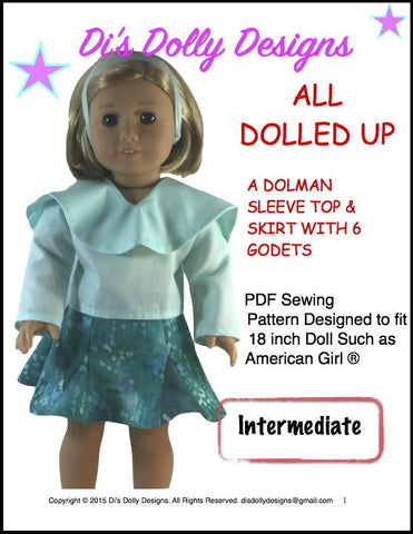 Di's Dolly Designs 18 Inch Modern All Dolled Up 18" Doll Clothes Pattern Pixie Faire