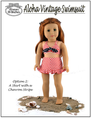 Forever 18 Inches 18 Inch Historical Aloha Vintage Swimsuit 18" Doll Clothes Pattern Pixie Faire