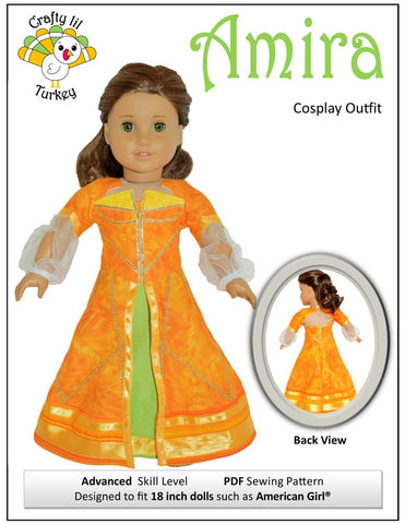 Crafty Lil Turkey 18 Inch Modern Amira Cosplay Outfit 18" Doll Clothes Pattern Pixie Faire