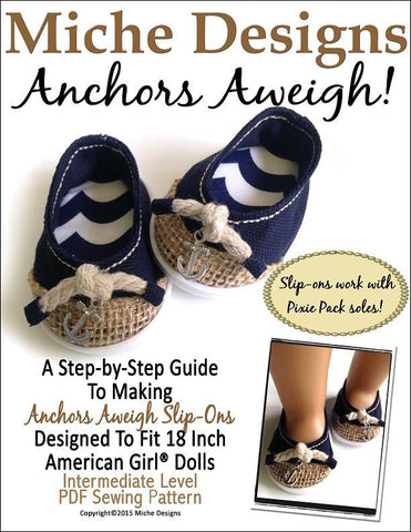 Miche Designs Shoes Anchors Aweigh 18" Doll Shoes Pixie Faire