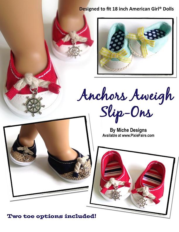Miche Designs Shoes Anchors Aweigh 18" Doll Shoes Pixie Faire
