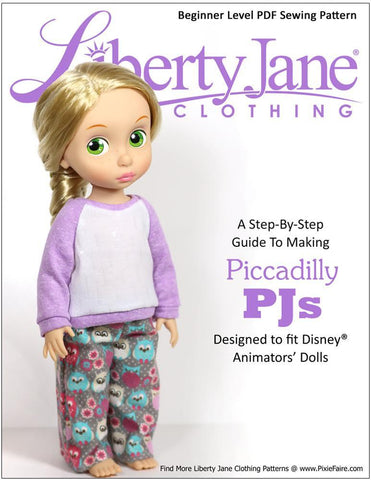 Liberty Jane Disney Animator Piccadilly PJs Pattern for Disney Animators' Dolls Pixie Faire