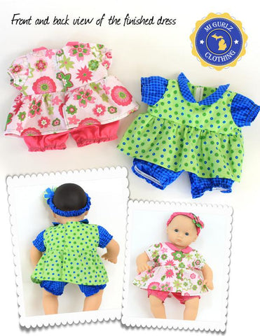 MI Gurlz Bitty Baby/Twin Ann Arbor Dress & Romper 15" Baby Doll Clothes Pixie Faire