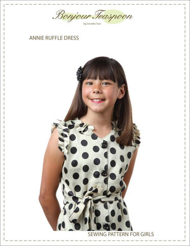 Bonjour Teaspoon Girls Annie Ruffle Dress Pattern for Girls Pixie Faire