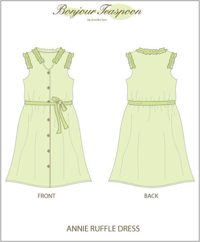 Bonjour Teaspoon Girls Annie Ruffle Dress Pattern for Girls Pixie Faire