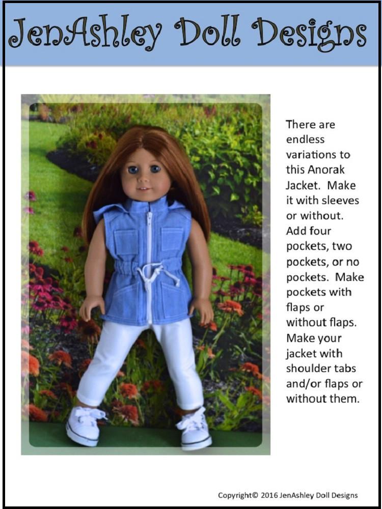 Jen Ashley Doll Designs 18 Inch Modern Go Everywhere Anorak Jacket 18" Doll Clothes Pixie Faire