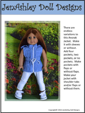 Jen Ashley Doll Designs 18 Inch Modern Go Everywhere Anorak Jacket 18" Doll Clothes Pixie Faire