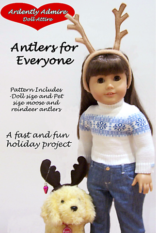 Ardently Admire 18 Inch Modern Antlers For Everyone 18" Doll Accessory Pattern Pixie Faire