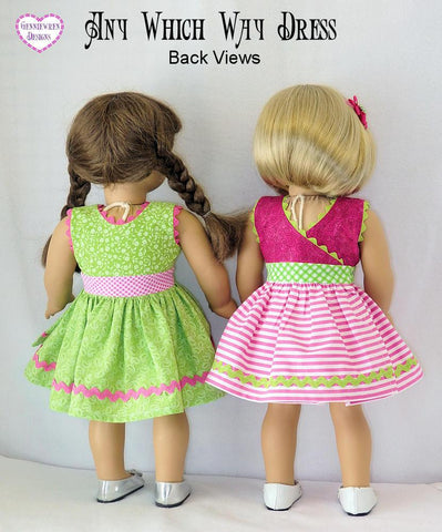 Genniewren 18 Inch Modern Any Which Way Dress 18" Doll Clothes Pattern Pixie Faire