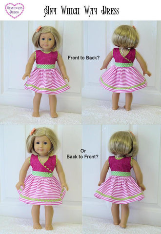 Genniewren 18 Inch Modern Any Which Way Dress 18" Doll Clothes Pattern Pixie Faire