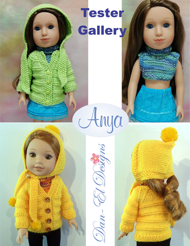 Dan-El Designs Knitting Anya 14.5 inch Doll Knitting Pattern Pixie Faire