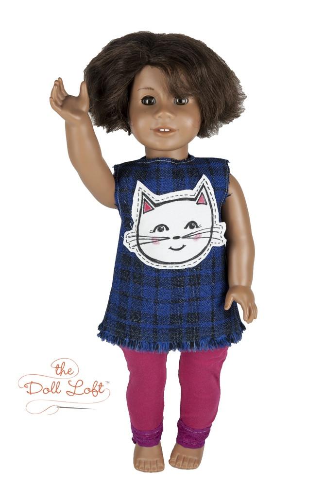 The Doll Loft Applique Jumper and Leggings Doll Clothes Pattern 18 inch  American Girl Dolls