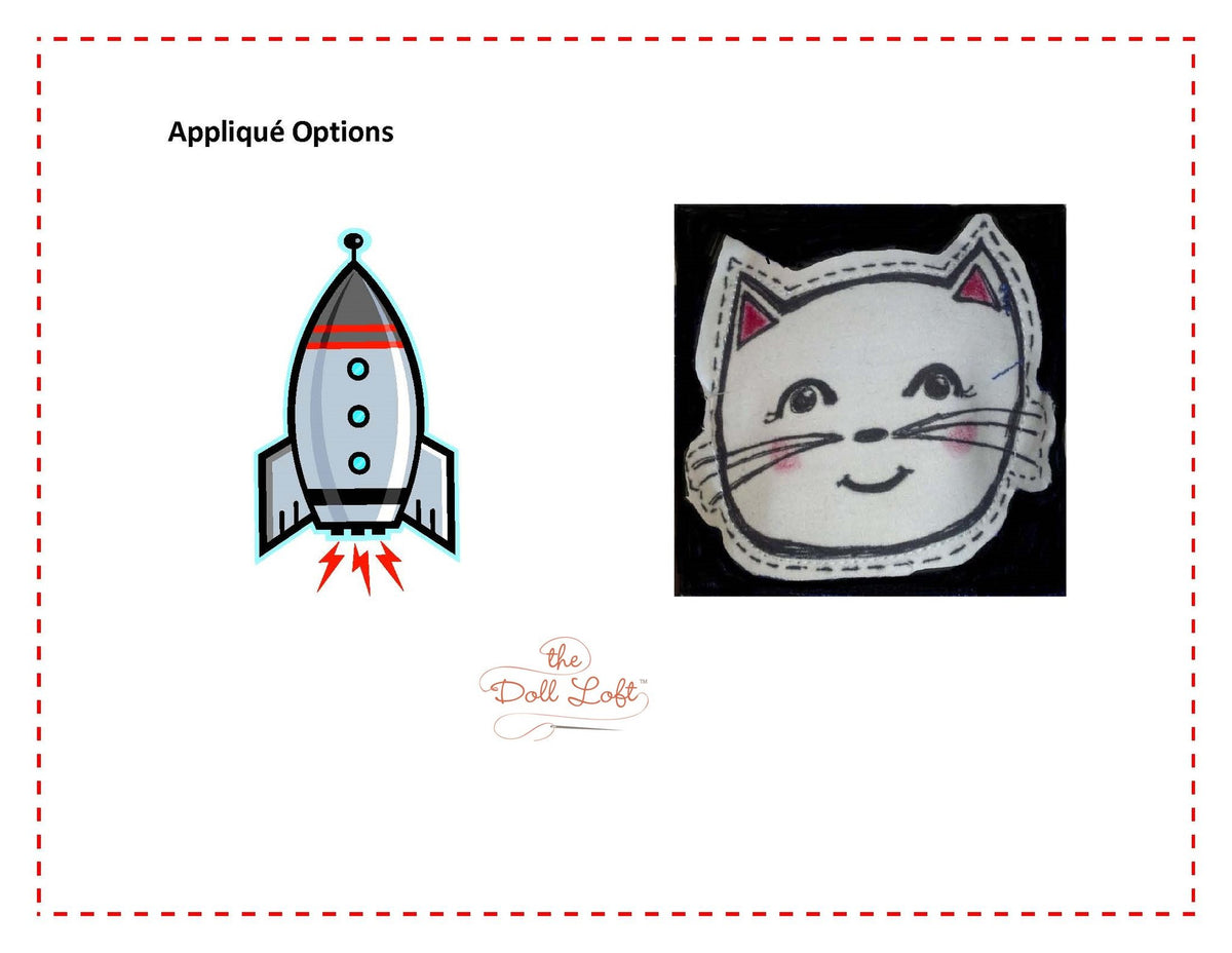 The Doll Loft 18 Inch Modern Applique Jumper and Leggings 18" Doll Clothes Pattern Pixie Faire