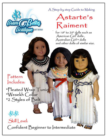 Brambelles boutique 18 Inch Historical Astarte's Raiment 18-20" Doll Clothes Pattern Pixie Faire