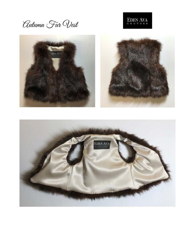 Eden Ava 18 Inch Modern Autumn Faux Fur Vest 18" Doll Clothes Pattern Pixie Faire