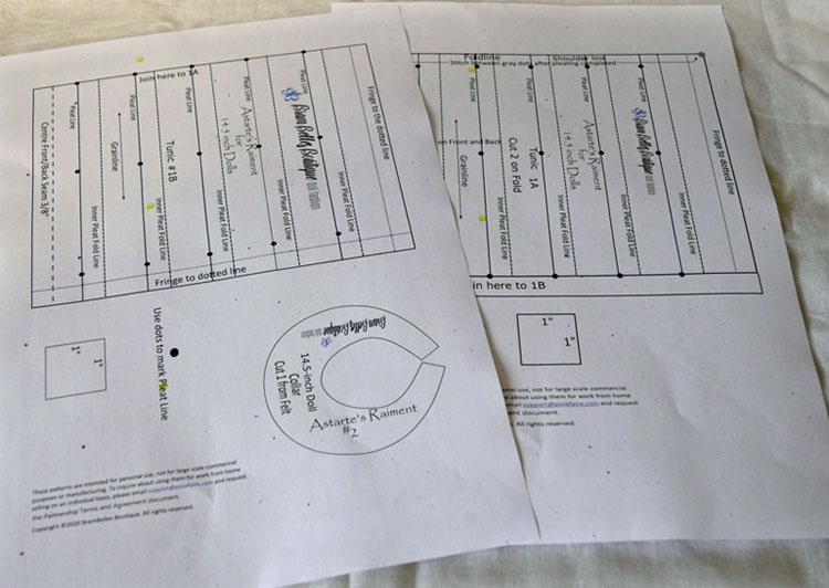 Brambelles boutique WellieWishers Astarte's Raiment 14-14.5" Doll Clothes Pattern Pixie Faire