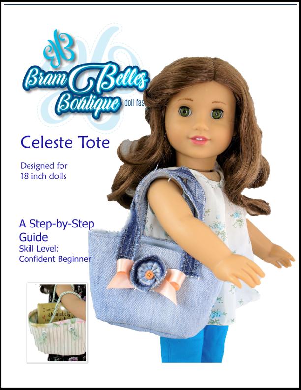 Brambelles boutique 18 Inch Modern Celeste Tote Bag 18" Doll Accessories Pixie Faire