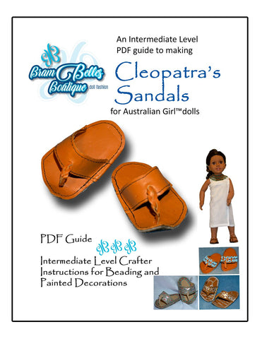 Brambelles boutique Australian Girl Cleopatra's Sandals Doll Shoe Pattern for Australian Girl Dolls Pixie Faire