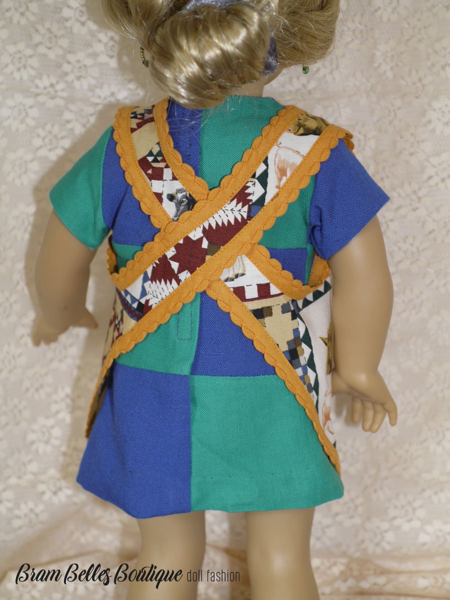 Brambelles boutique 18 Inch Modern Criss Cross Apron 18" Doll Accessories Pixie Faire