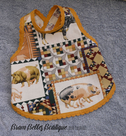 Brambelles boutique 18 Inch Modern Criss Cross Apron 18" Doll Accessories Pixie Faire