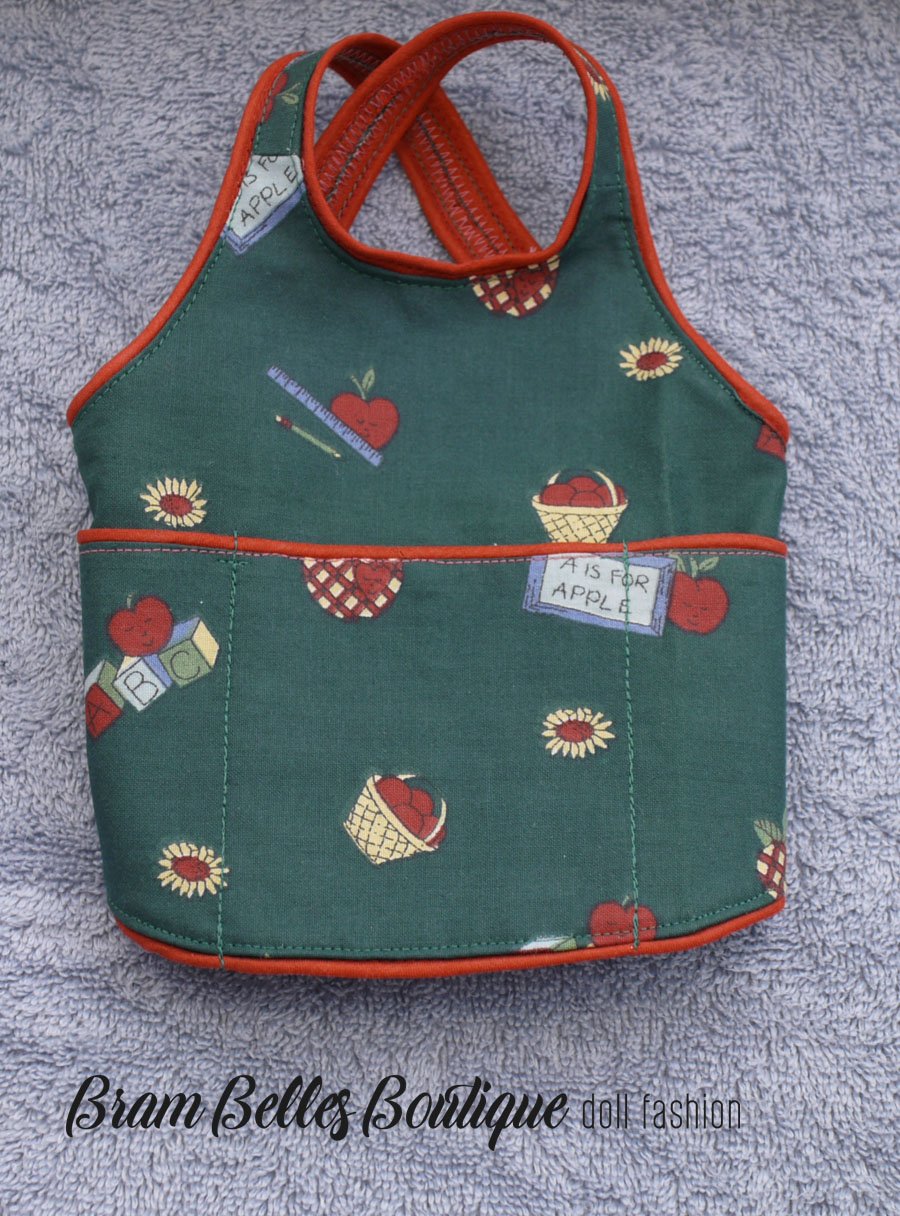 Brambelles boutique 18 Inch Modern Criss Cross Apron 18" Doll Accessories Pixie Faire