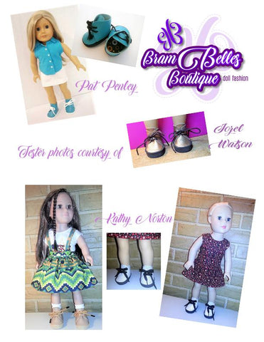 Brambelles boutique Shoes No-Sew Desert Boots 18" Doll Shoe Pattern Pixie Faire