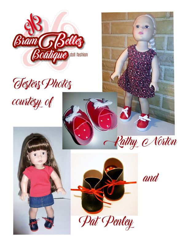 Brambelles boutique Shoes No-Sew Desert Boots 18" Doll Shoe Pattern Pixie Faire