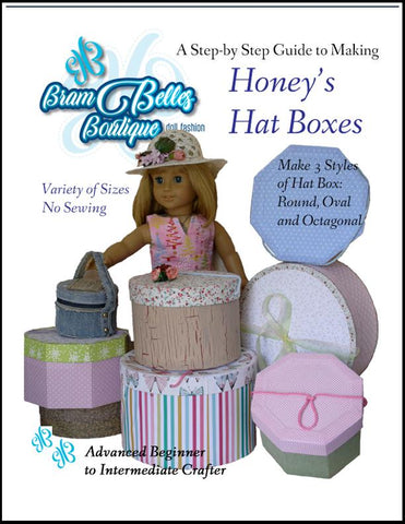 Brambelles boutique 18 Inch Modern Honey's Hat Boxes Doll Accessories Pixie Faire