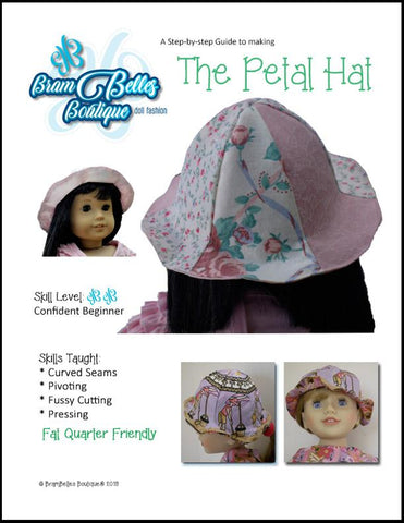 Brambelles boutique 18 Inch Modern Petal Hat 18" Doll Accessories Pixie Faire