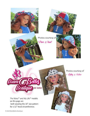 Brambelles boutique 18 Inch Modern Petal Hat 18" Doll Accessories Pixie Faire