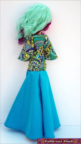 Fable-ous Finds Monster High Bohemian Beauty Maxi Dress and Floppy Hat for 17" Monster High Dolls Pixie Faire