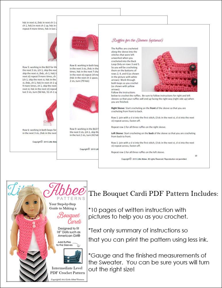 Little Abbee Crochet Bouquet Cardi Crochet Pattern Pixie Faire