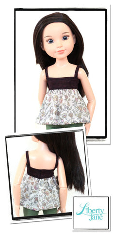 Liberty Jane BFC Ink CA Cami Top and Dress Pattern for BFC, Ink Dolls Pixie Faire