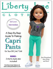 Capri and Shorts Pattern Bfc, Ink. Doll Clothes Pattern PDF