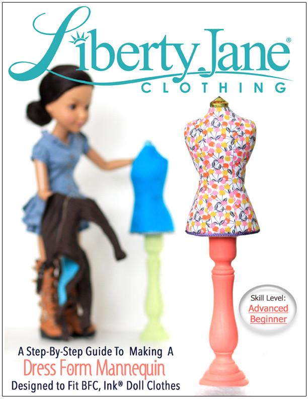 Liberty Jane Dress Form Doll Clothes Pattern BFC, Ink Dolls