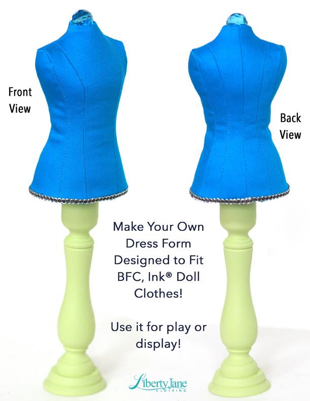 Liberty Jane BFC Ink Dress Form Pattern for BFC, Ink & A Girl For All Time  Dolls Pixie Faire