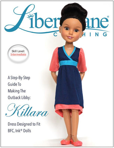 Liberty Jane BFC Ink Killara Dress Pattern for BFC, Ink Dolls Pixie Faire