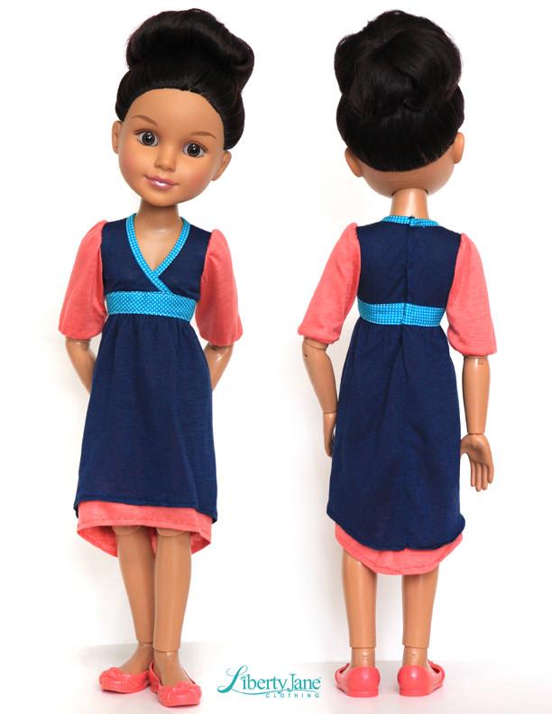 Liberty Jane BFC Ink Killara Dress Pattern for BFC, Ink Dolls Pixie Faire