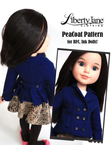 Liberty Jane BFC Ink Piccadilly Peacoat Pattern for BFC, Ink. Dolls Pixie Faire