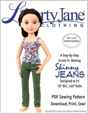 Liberty Jane BFC Ink Skinny Jeans for BFC, Ink Dolls Pixie Faire