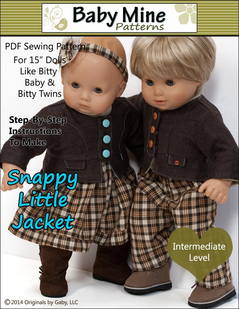 Baby Mine Bitty Baby/Twin Snappy Little Jacket 15" Baby Doll Clothes Pixie Faire