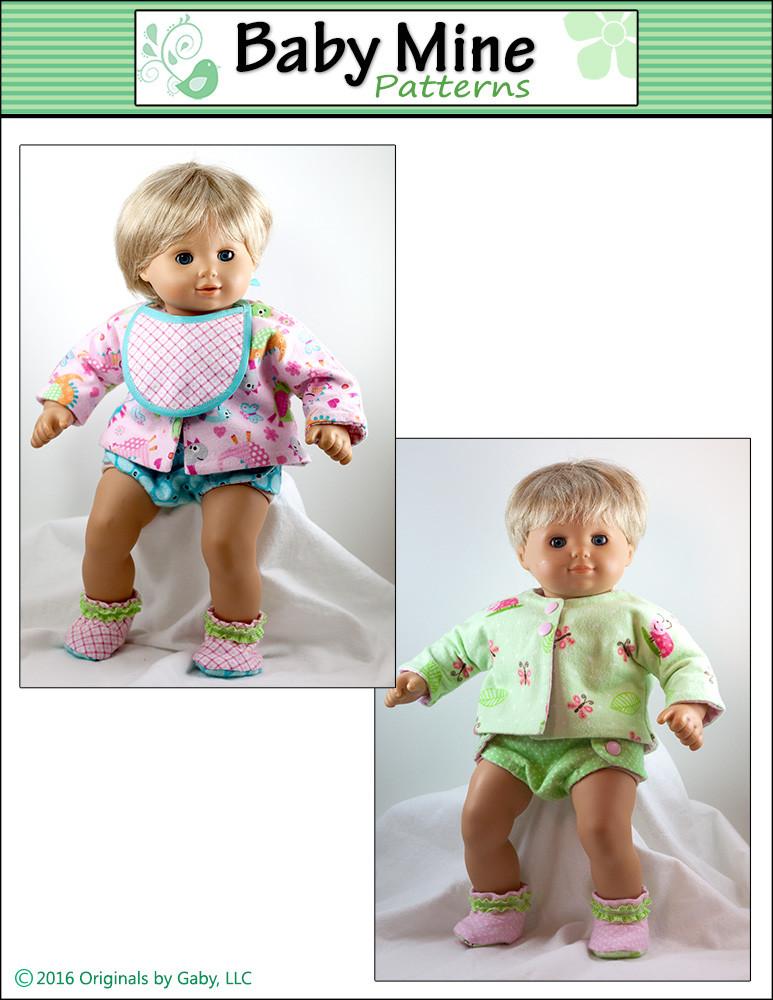 Baby Mine Bitty Baby/Twin New Baby Basics 15" Baby Doll Clothes Pattern Pixie Faire