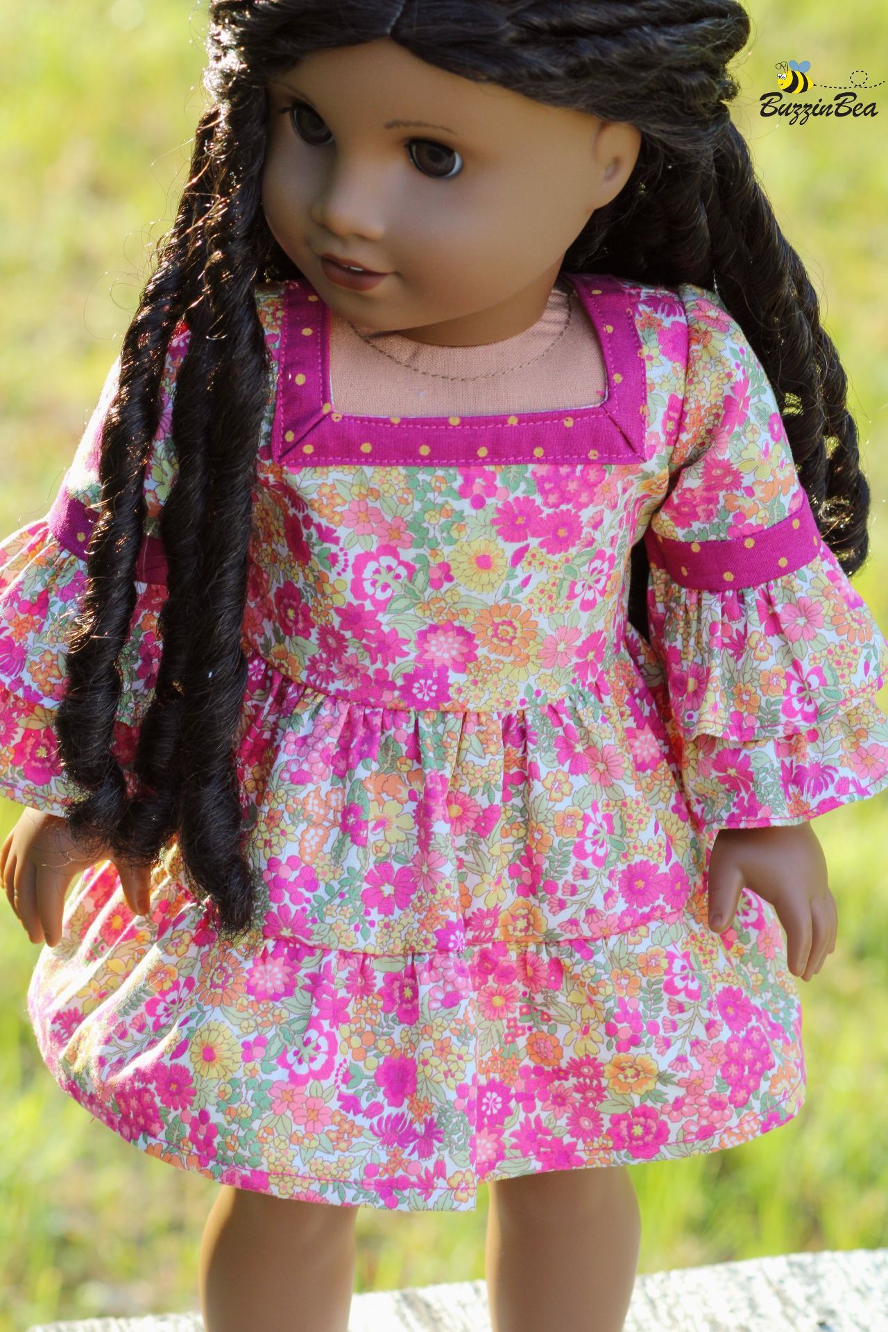 BuzzinBea 18 Inch Modern Camellia Dress 18" Doll Clothes Pattern Pixie Faire