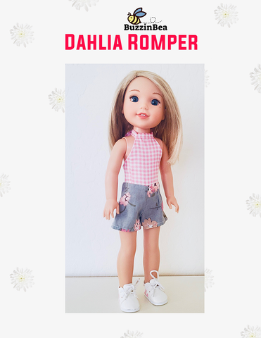 BuzzinBea WellieWishers Dahlia Romper 14.5" Doll Clothes Pattern Pixie Faire