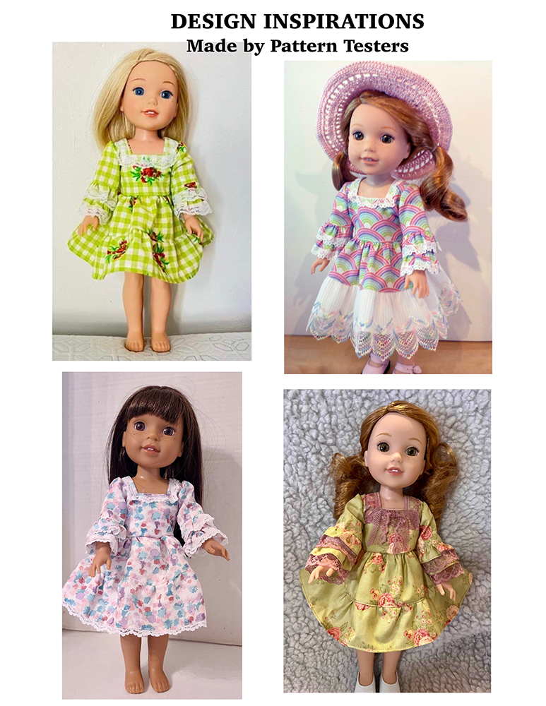BuzzinBea WellieWishers Camellia Dress 14.5" Doll Clothes Pattern Pixie Faire