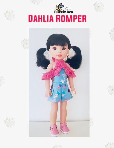 BuzzinBea WellieWishers Dahlia Romper 14.5" Doll Clothes Pattern Pixie Faire