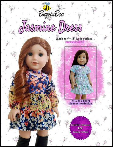 BuzzinBea 18 Inch Modern Jasmine Dress 18" Doll Clothes Pattern Pixie Faire